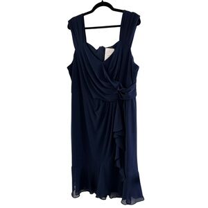 Adrianna Papell Navy Blue Chiffon Dress Size 20W